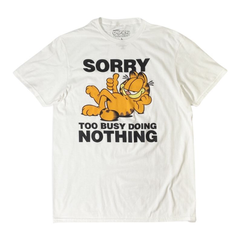 画像1: Garfield Sorry T-Shirts White / ガーフィールド ショートスリーブ Tシャツ ホワイト (1)