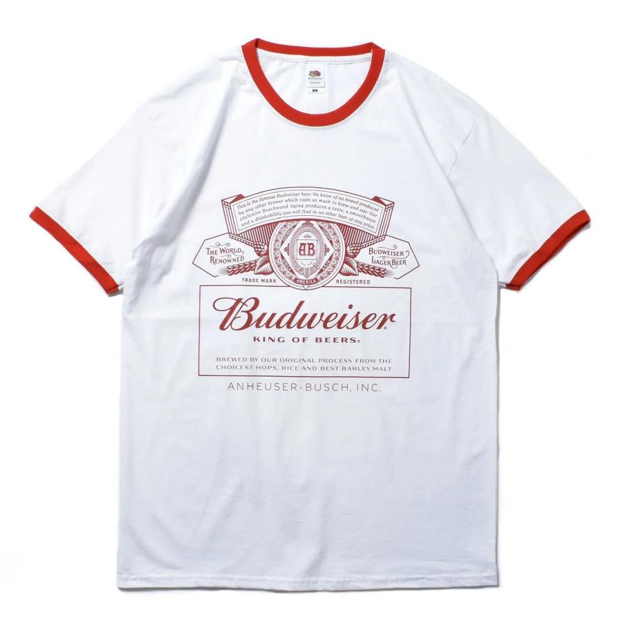 画像1: Budweiser Ringer T-Shirts WhiteｘRed / バドワイザー リンガー Tシャツ ホワイト ｘレッド (1)