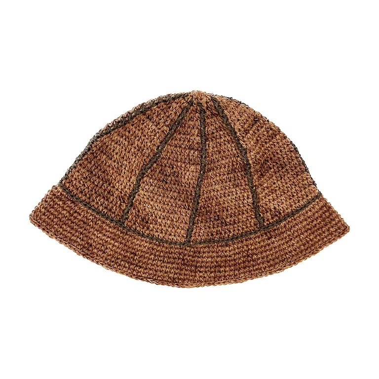 画像1: Den Souvenir Hemp Crochet Hat Brown / デン スーベニア ヘンプ ニットハット ブラウン (1)