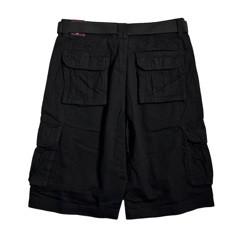 LA Gate Long Length Cargo Shorts Black RAWDRIP
