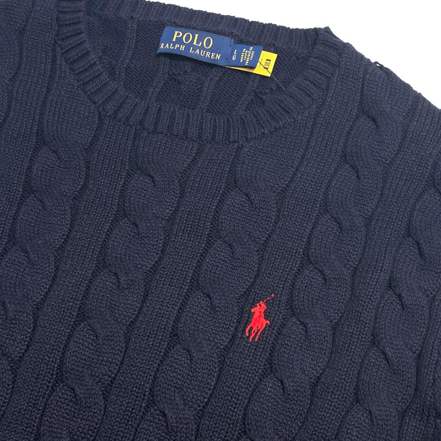 画像2: Polo Ralph Lauren Roving Cotton Crewneck Sweater - Navy (2)
