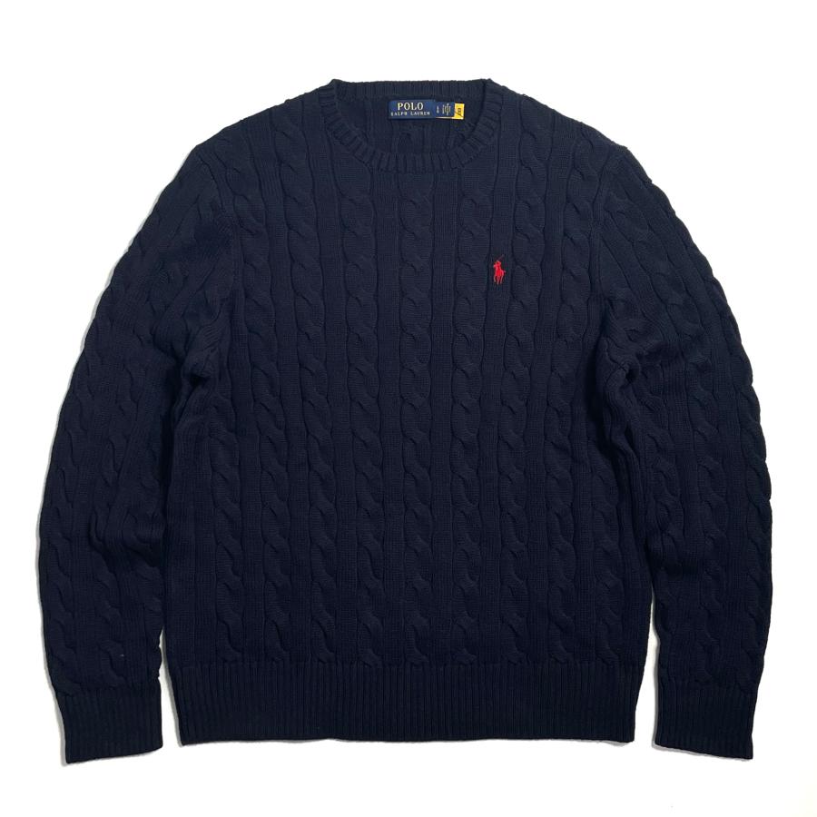 画像1: Polo Ralph Lauren Roving Cotton Crewneck Sweater - Navy (1)