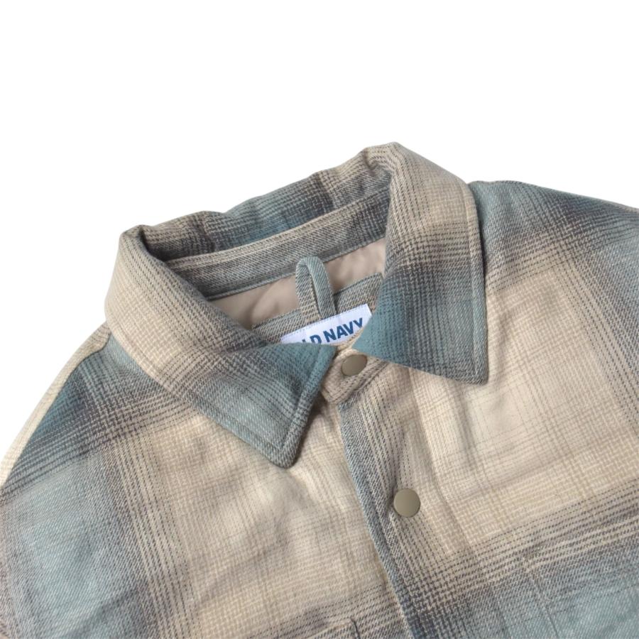 画像3: Old Navy Insulated Cropped Flannel Shacket - White Plaid (3)
