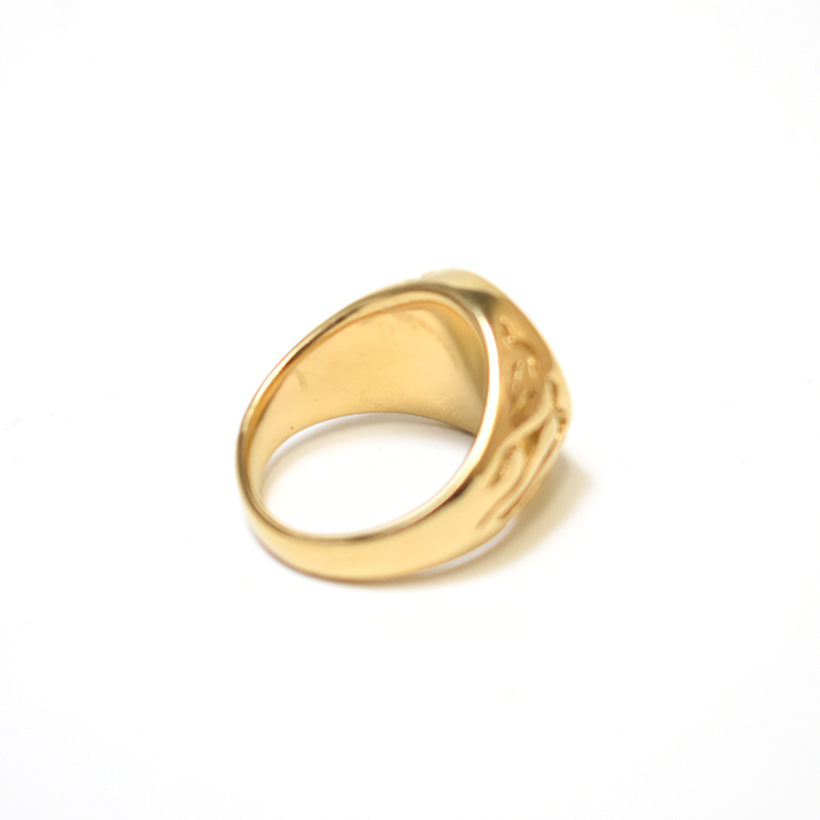画像2: Flare Cross Round Ring - Gold/Black (2)